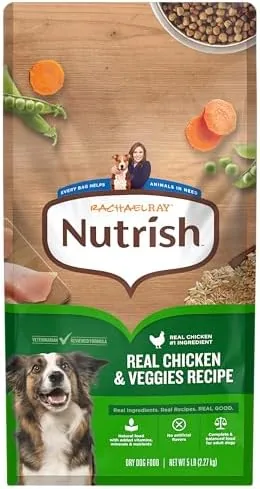 nutrish adult dry dog food chicken veggies 5 lb bag rachael ray