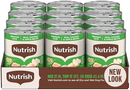 nutrish premium paté wet dog food real chicken apple recipe whole health blend 13 oz can 12 count rachael ray